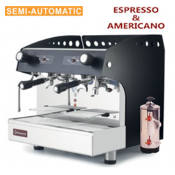 Machine à café expresso 2 groupes, semi-automatique - NOIR