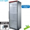 Armoire frigorifique GN 2/1, porte vitrée, ventilée, 600 Lit. acier inox