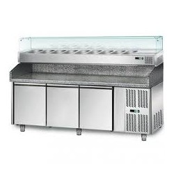 Table à pizza 3 portes avec saladette