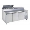 TABLE FASTFOOD 3 PORTES BAC GN1/4 AVEC SALADETTE INCORPOREE