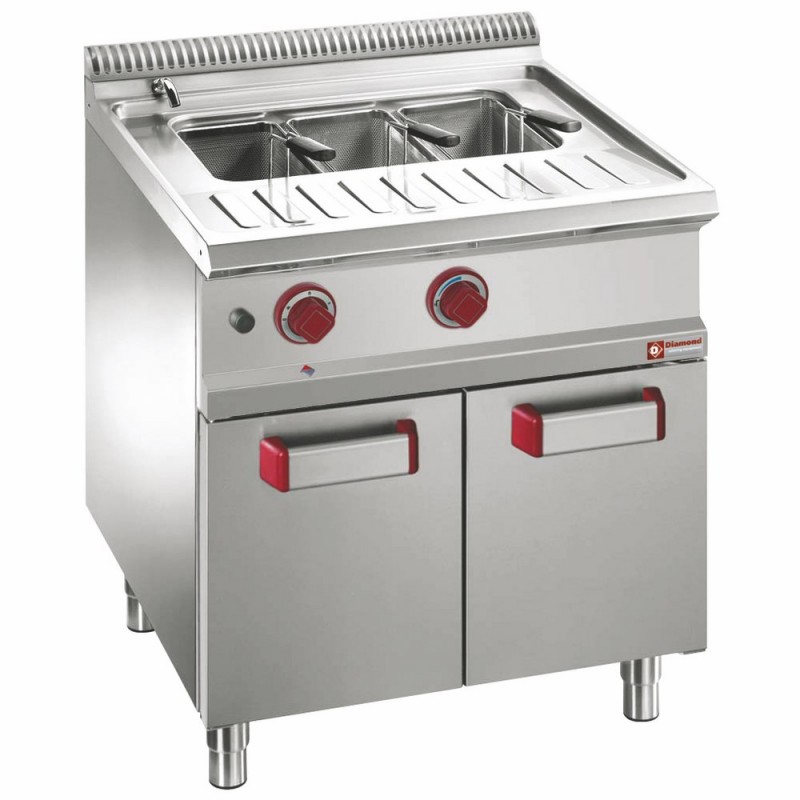 Cuiseur à pâtes gaz 1 cuve 40 Lt (s/paniers), sur armoire