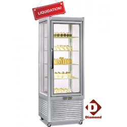 Vitrine panoramique, 5 grilles, ventilée, 360 LT, Inox.