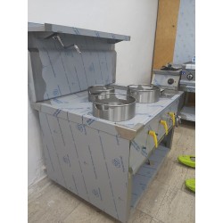 Fourneau wok 3 brûleurs avec rideau d’eau