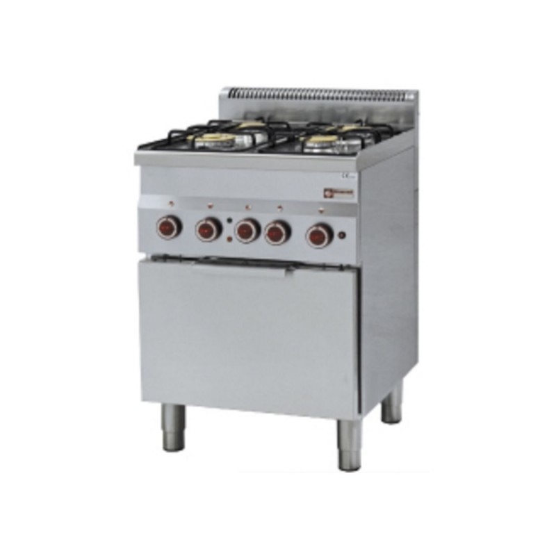 Fourneau 4 feux gaz et four convection électrique GN 2/3