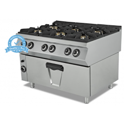 Fourneau 6 feux sur four