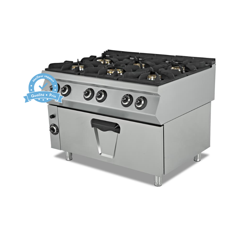 Fourneau 6 feux sur four