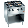 Fourneau gaz 4 feux, sur armoire ouverte Base 700