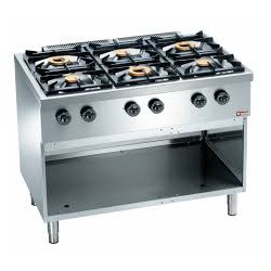 Fourneau gaz 6 feux vifs,...