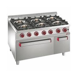 Fourneau 6 feux vifs, four...