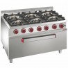 Fourneau 6 feux vifs, four maxi gaz 1 grande porte Optima 700