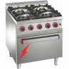 Fourneau 4 feux vifs gaz, four électrique GN 2/1 Optima 700