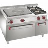 Fourneau taque coup de feu, 2 feux gaz, four GN 2/1, armoire GN1/1 Optima 700