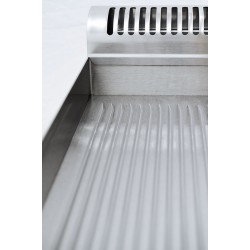 Plaque de cuisson gaz, surface lisse "chrome" -diamond