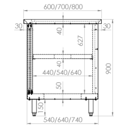 SERIE 70 ARMOIRE PASSANTE 4 PORTES COULISSANTES