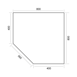 ARMOIRE SUSPENDUE EN COIN PORTE BATTANTE