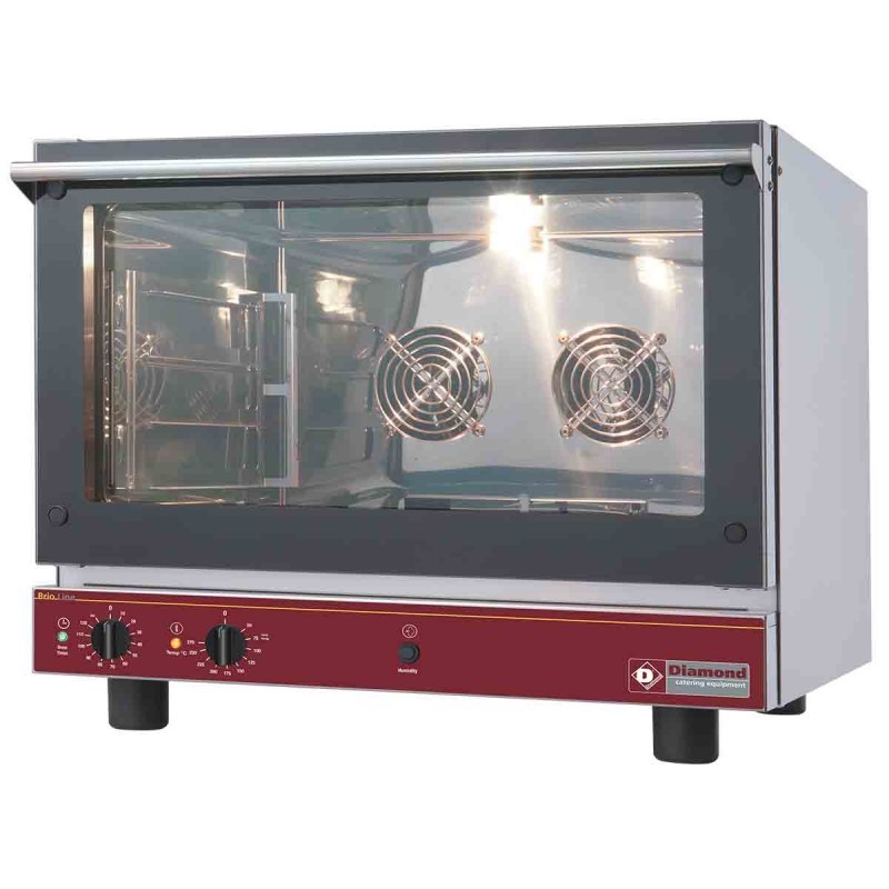 4x 600x400 mm Four électrique à convection + humidificateur manuel Brio Line
