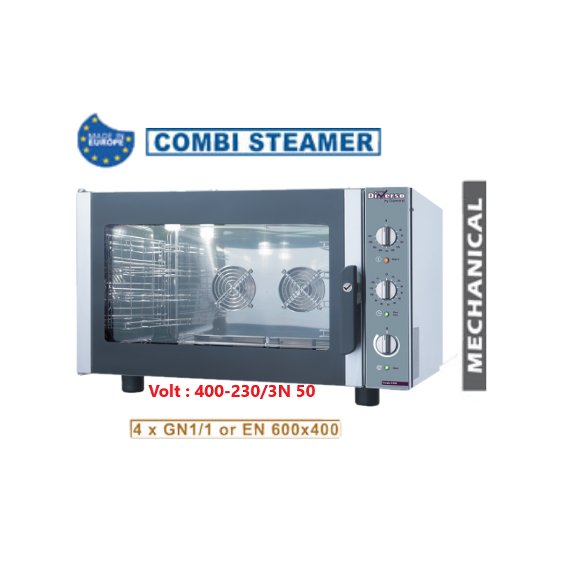 Four électrique vapeur-convection, 4x GN 1/1 ou 600x400 mm