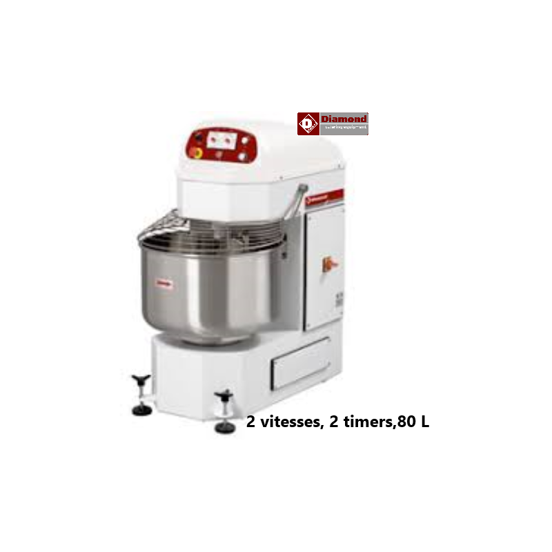 Pétrin à spirale automatique, 2 vitesses, 2 timers, 40 Kg