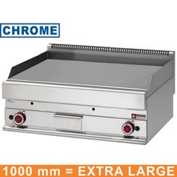 Plaque de cuisson gaz 1/Plaque de cuisson gaz EXTRA-LARGE, surface lisse, chromélisse - 1/2 rainurée diamond