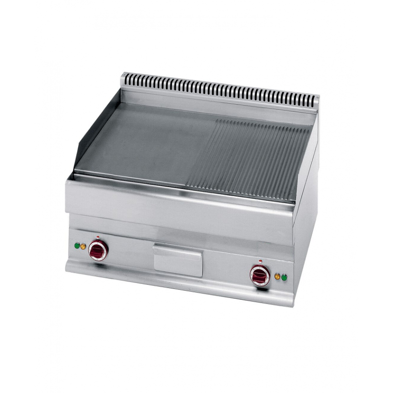 Plaque de cuisson électrique 1/2 lisse et 1/2 rainurée -Top- Alpha 650