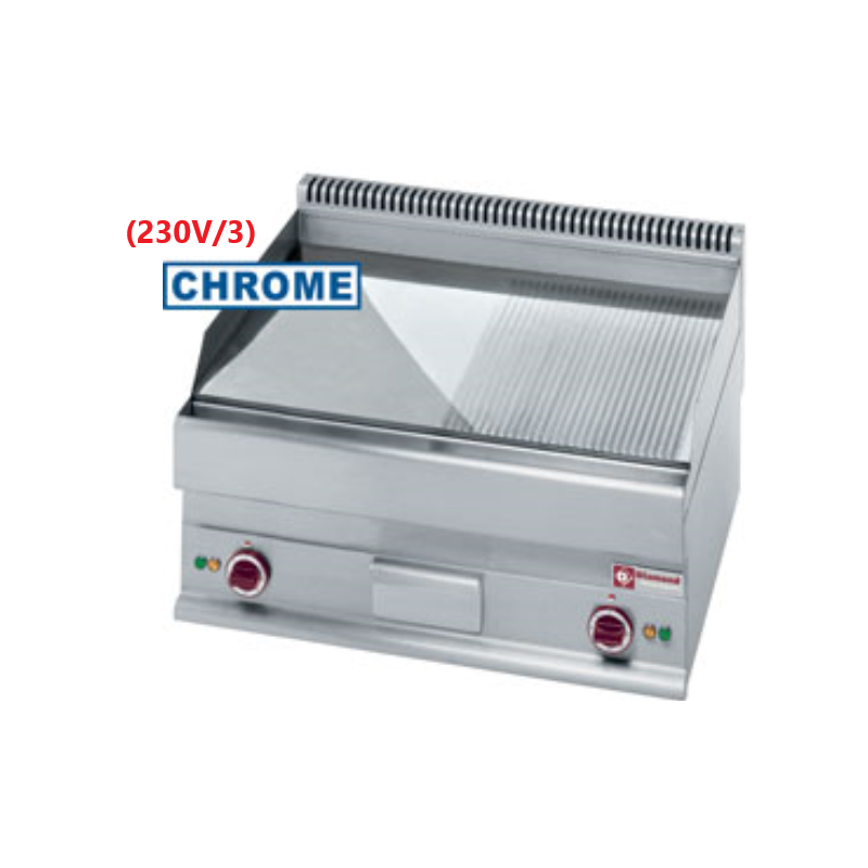 Plaque de cuisson électrique 1/2 lisse et 1/2 rainurée  diamond