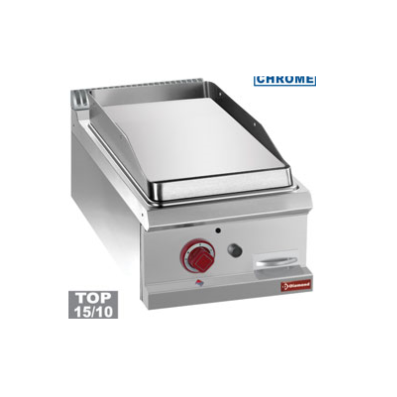 Plaque de cuisson gaz lisse chrome dur, module 1/2 -TOP- Optima 700