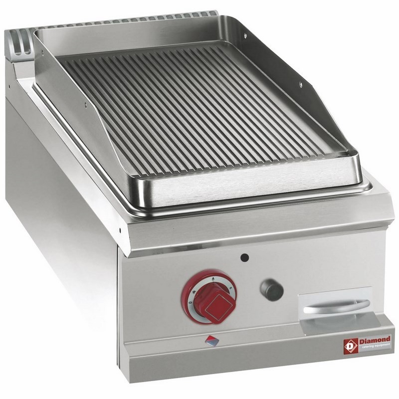 Plaque de cuisson gaz rainurée, module 1/2 -TOP- Optima 700