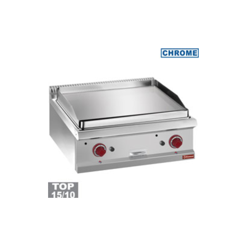 Plaque de cuisson gaz lisse chrome dur, module 1/1 -TOP- Optima 700