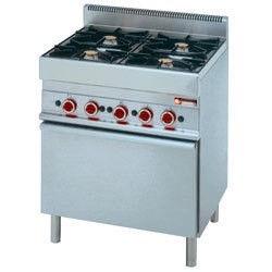 Fourneau 4 feux vifs gaz...