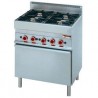 Fourneau 4 feux vifs gaz avec four gaz Alpha 650