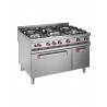 Fourneau 6 feux sur four gaz GN 2/1 et armoire neutre fermée Master 900