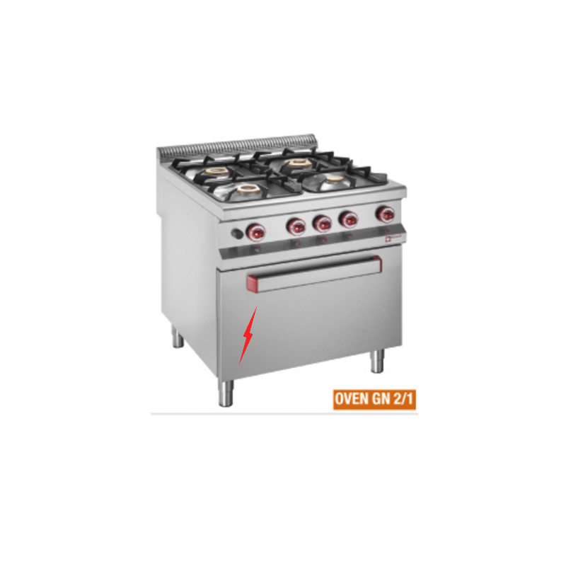 Fourneau 4 feux gaz, four électrique GN 2/1 Master 900