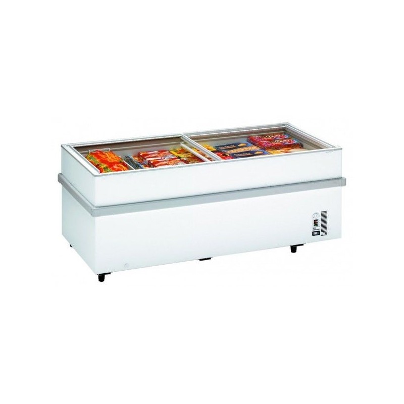 2000 mm GONDOLE SURGELEE AVEC COUVERCLES COULISSANTS VITRES