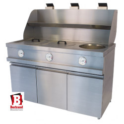 Friteuse gaz - 3 cuves rondes