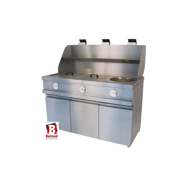 Friteuse gaz - 3 cuves rondes