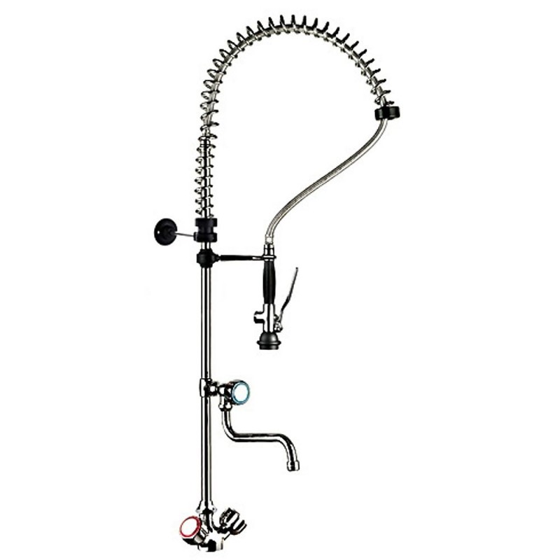 Colonne Douchette acier inox et robinet avec groupe mélangeurrobinet mélangeur, "Gros debit" "Heavy-Duty" (Sortie MONO)