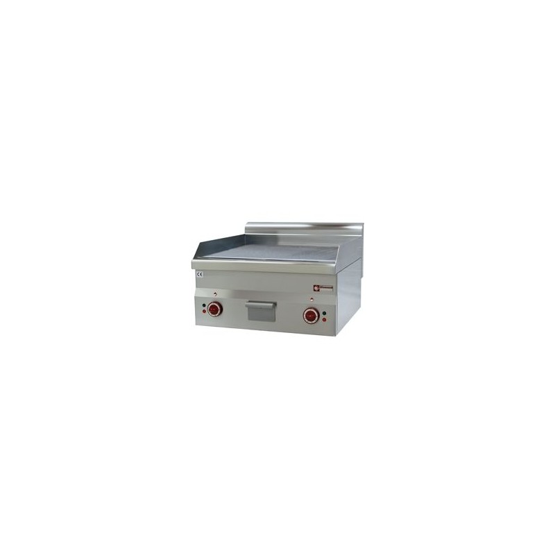 Plaque de cuisson électrique, 1/2 lisse et 1/2 nervurée "chrome" -Top-