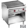 Grill pierre de lave, module 1/1, grille "2 faces" acier inox, armoire ouverte