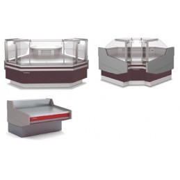 comptoir frigo boucherie  vitre bombée