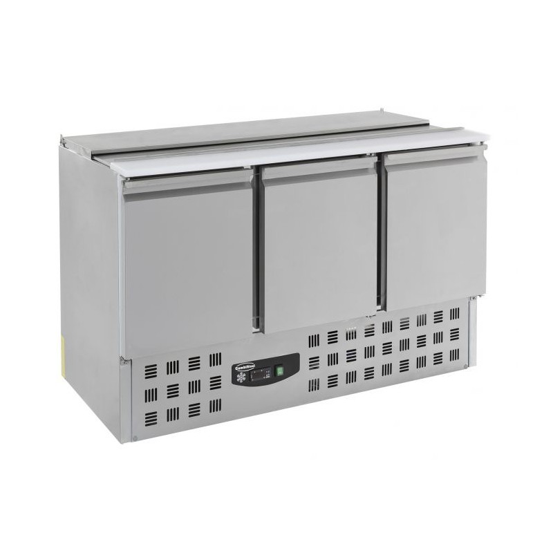 FRIGO SALADETTE 3 PORTES AVEC COUVERCLE INOX