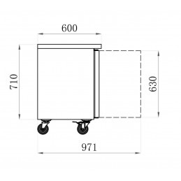 Table réfrigérée positive - 2 portes
