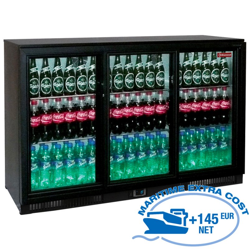 ventilé, 3 portes coulissantes  Refroidisseur de bouteilles ventilé,