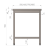 table de travaille en inox 500x600x900 made in belgium