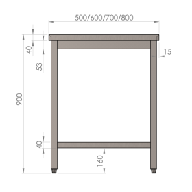 table de travaille en inox 800x600x900 haute qualitée made in Belgique