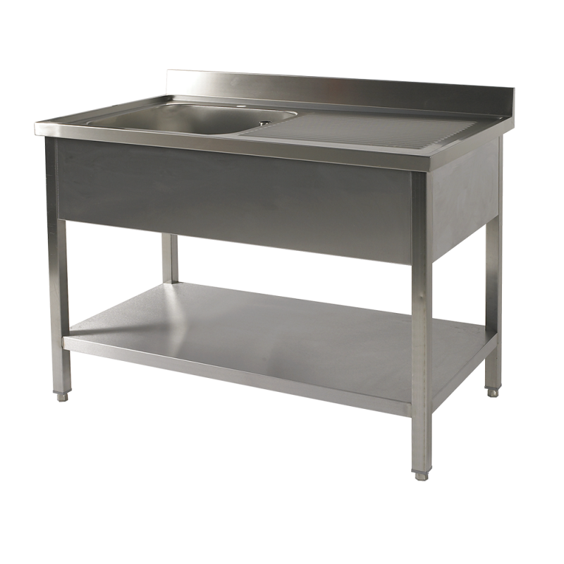 1.2m 1CUVE+1 EGOUTTOIR AVEC SOUS-TABLETTE