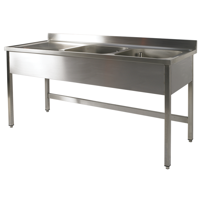 1.4m 2 CUVE+1 EGOUTTOIR SANS SOUS-TABLETTE