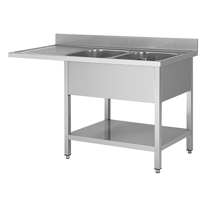 2.0m 2 CUVE+1 EGOUTTOIR AVEC SOUS-TABLETTE