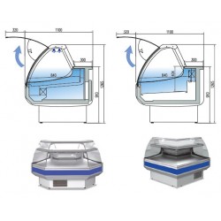comptoir frigo boucherie  vitre bombée