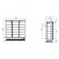 RÉFRIGÉRATEUR 3 PORTES EN VERRE